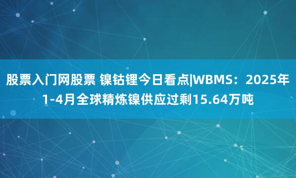 股票入门网股票 镍钴锂今日看点|WBMS：2025年1-4月全球精炼镍供应过剩15.64万吨